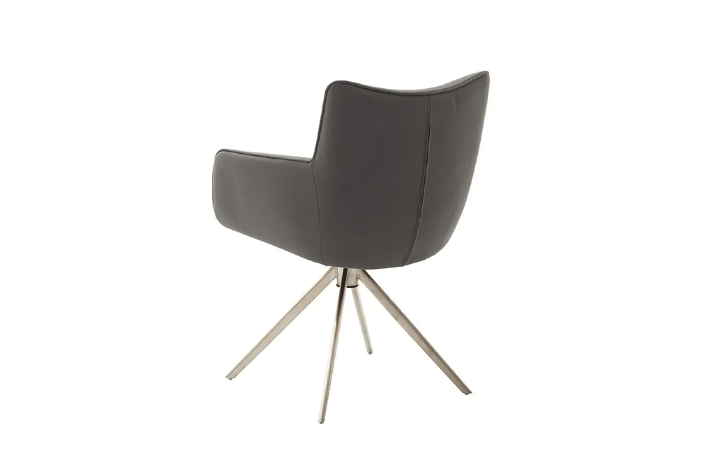 2er Set Stuhl Limone 2 mit Armlehnen | Edelstahl | drehbar | anthrazit