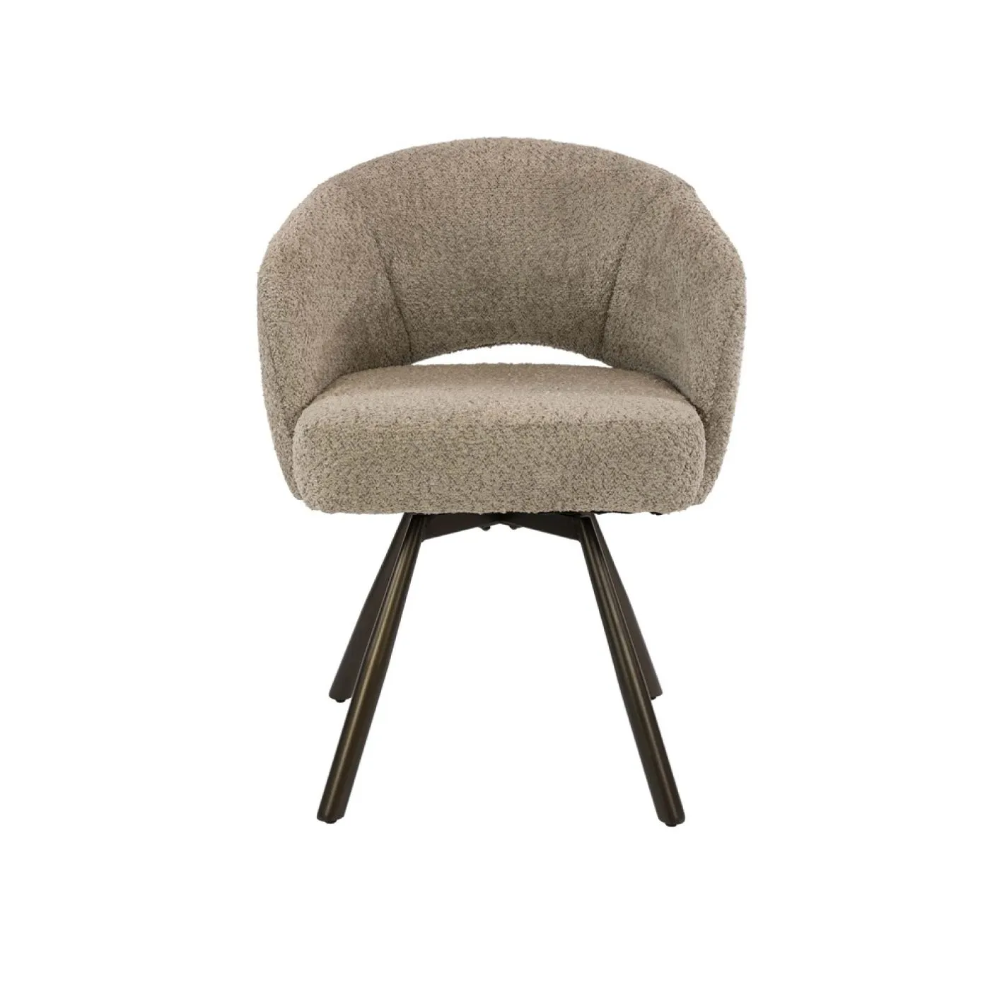2er Set Stuhl Liva | Bouclé | drehbar | sand-braun