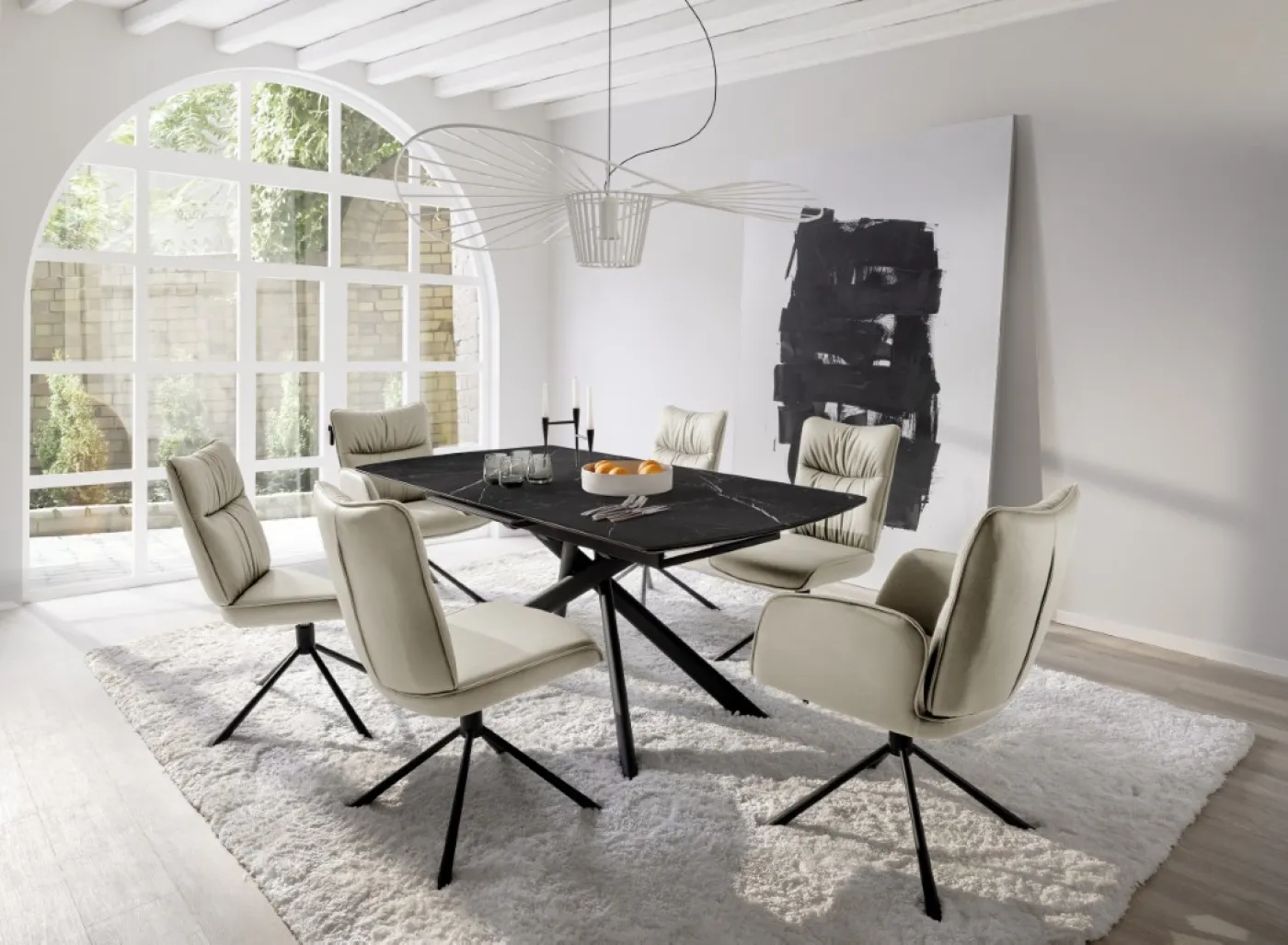 2er Set Stuhl Marin | drehbar | cappuccino