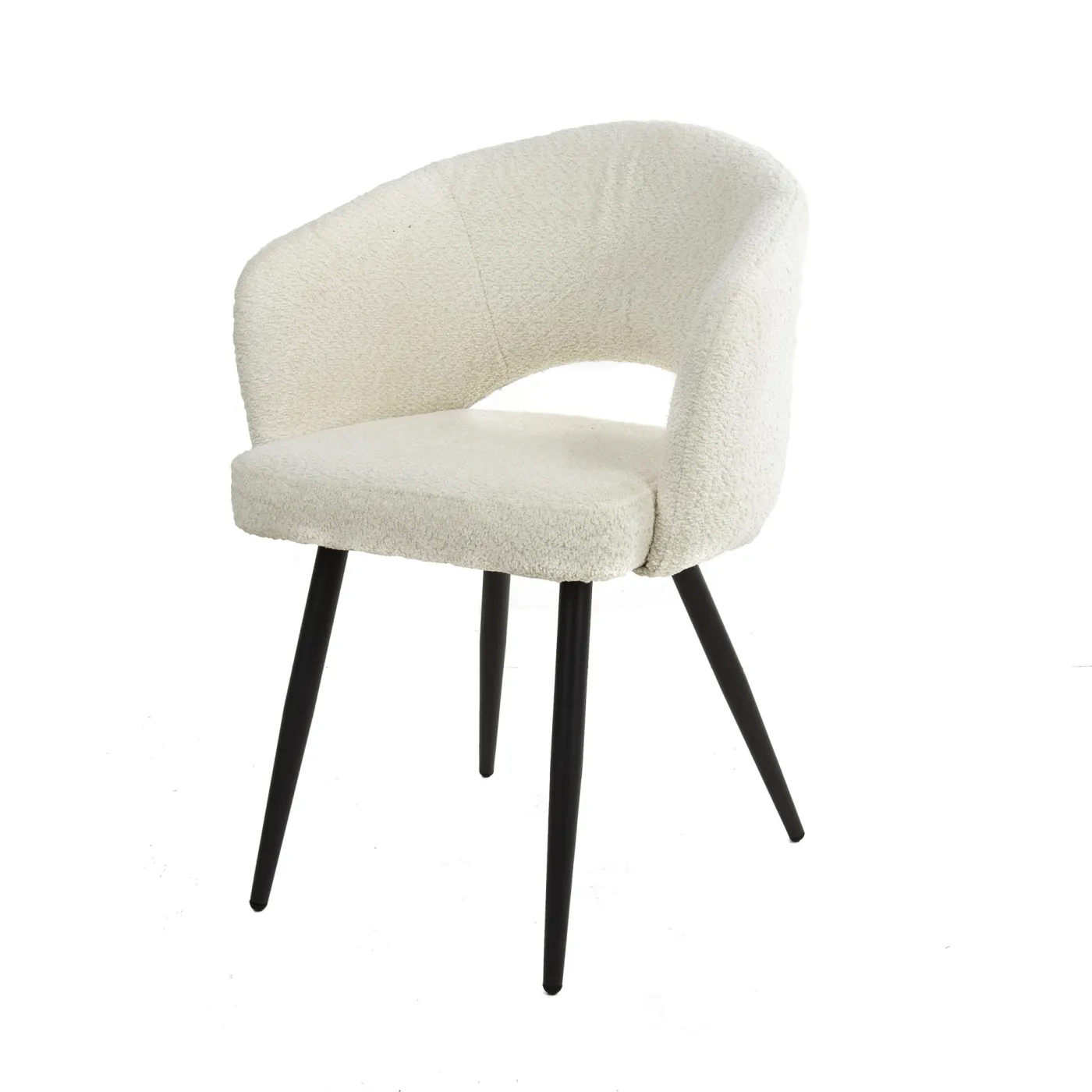 2er Set Stuhl Maro | Boucle Stoff | weiß