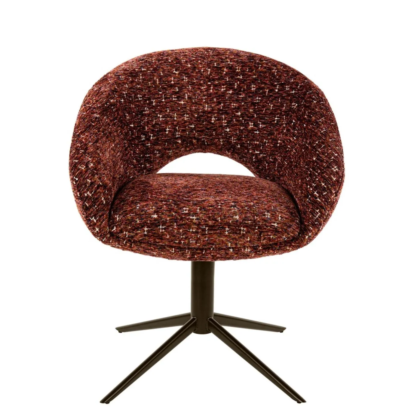 2er Set Stuhl Mirabel | drehbar | Delviro Stoff | bordeauxrot-braun