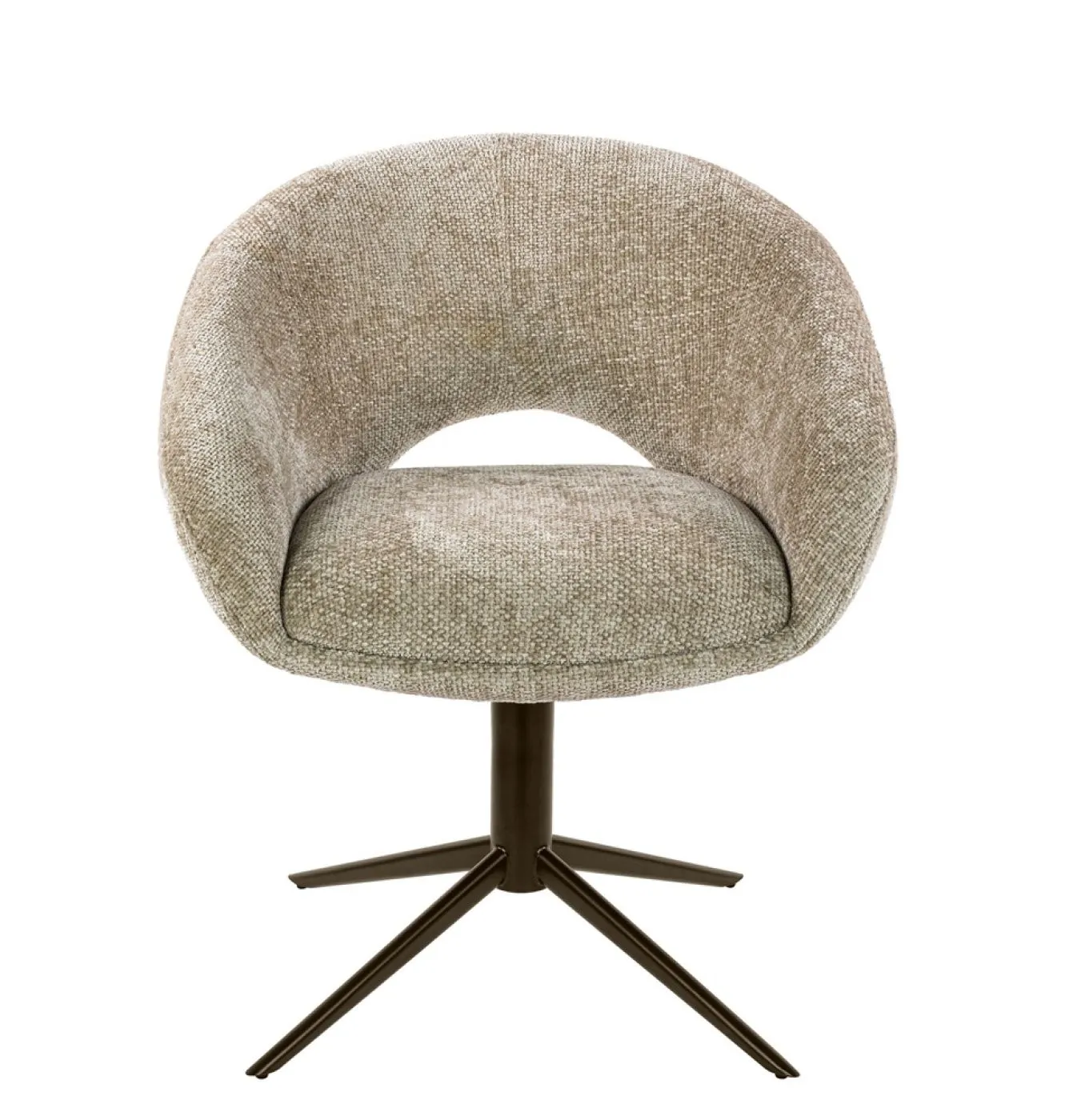2er Set Stuhl Mirabel | drehbar | Hoven Stoff / Chenille | sand-braun
