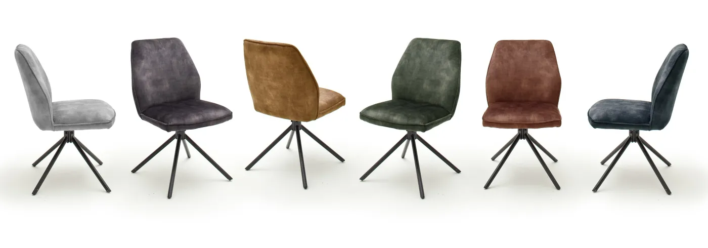 2er Set Stuhl Ottawa | Vintage Velours-Optik | anthrazit