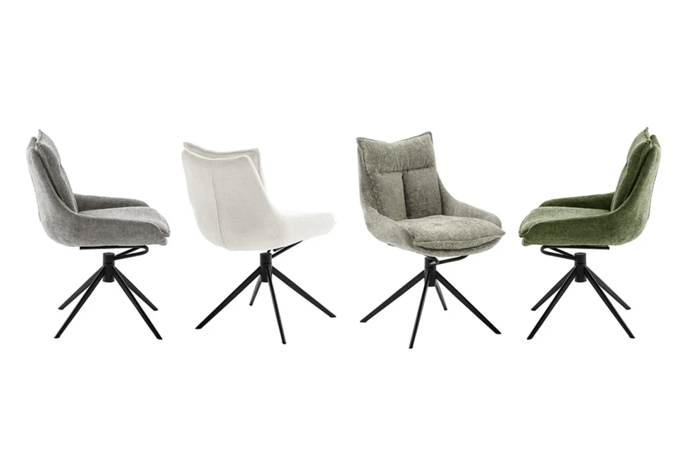 2er Set Stuhl Parker | drehbar | anthrazit / grau