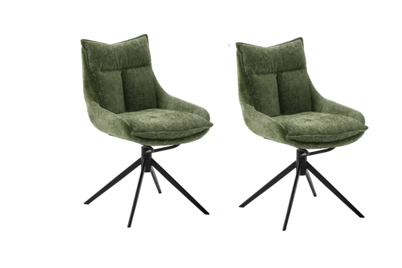 2er Set Stuhl Parker | drehbar | grün / olive