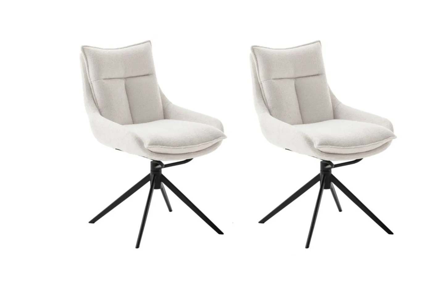 2er Set Stuhl Parker | drehbar | weiß / creme