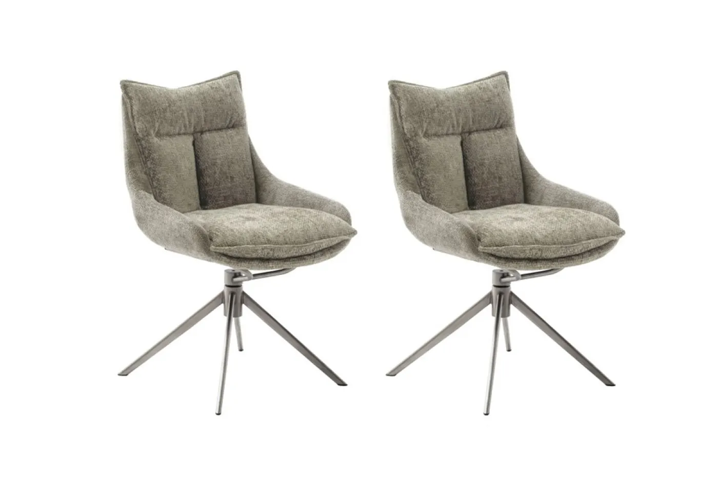 2er Set Stuhl Parker | Edelstahl | drehbar | braun / cappuccino