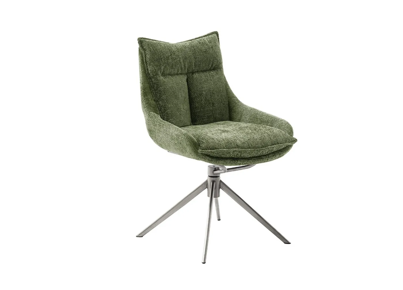 2er Set Stuhl Parker | Edelstahl | drehbar | grün / olive