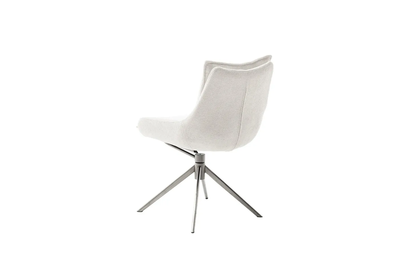 2er Set Stuhl Parker | Edelstahl | drehbar | weiß / creme