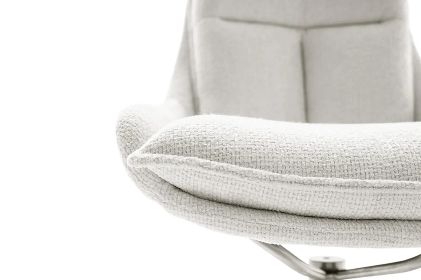 2er Set Stuhl Parker | Edelstahl | drehbar | weiß / creme