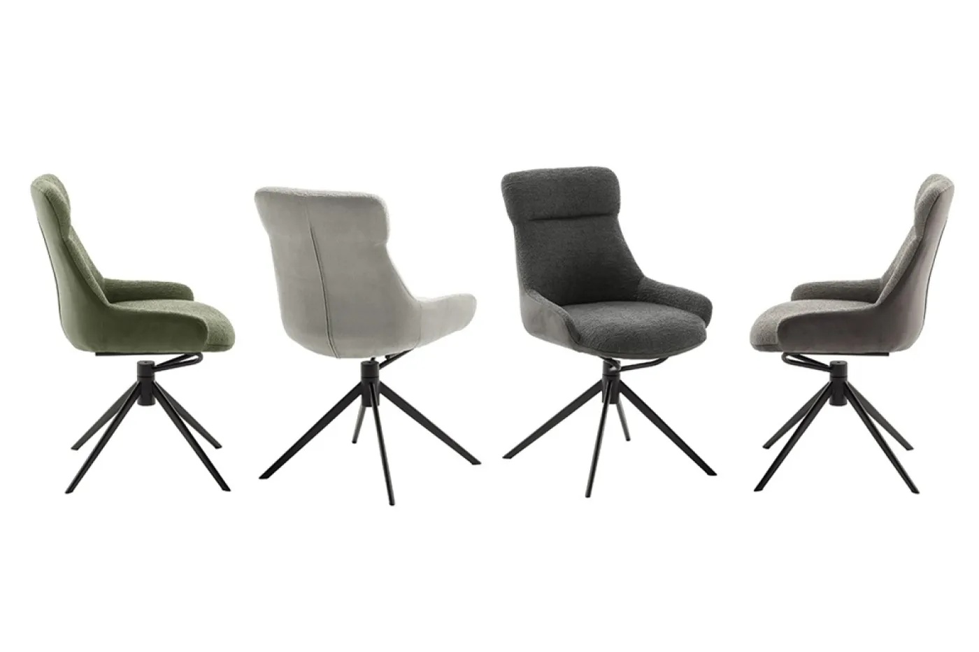 2er Set Stuhl Pelion | drehbar | anthrazit