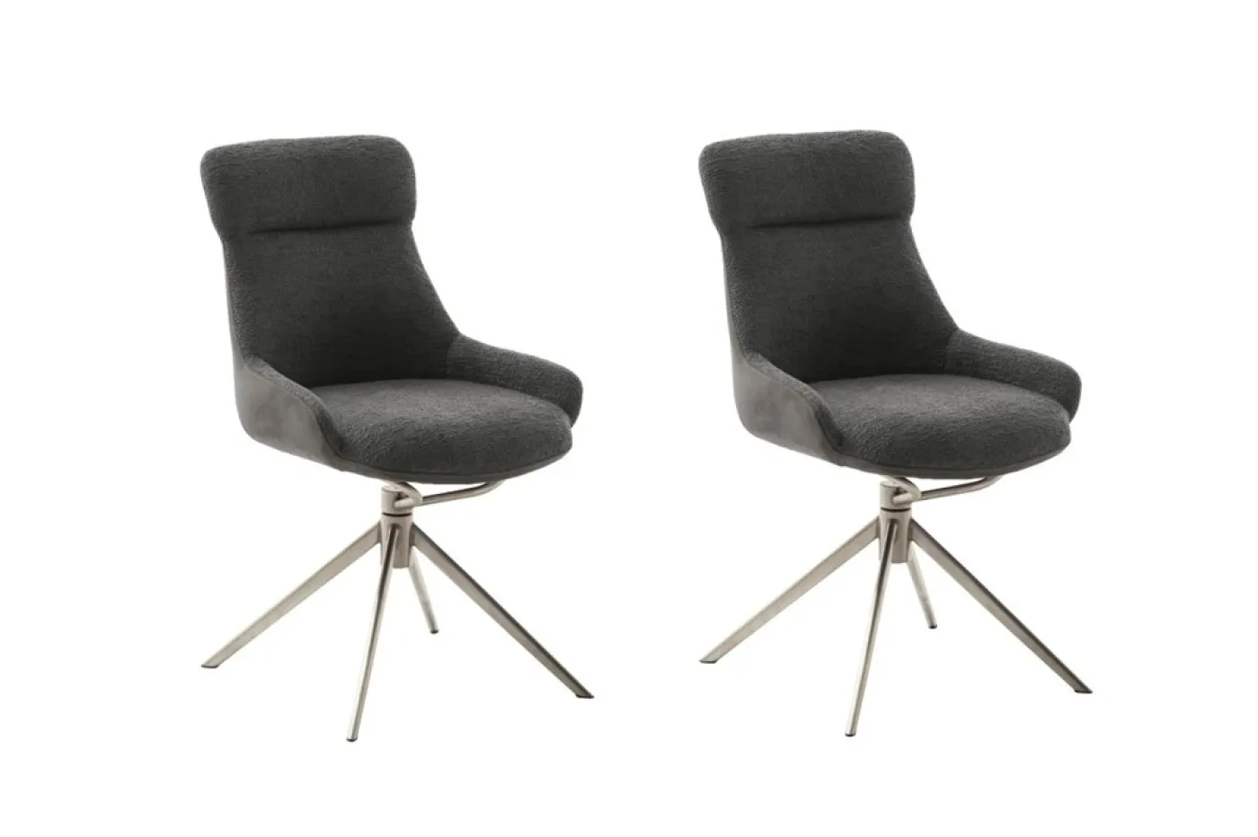 2er Set Stuhl Pelion | Edelstahl | drehbar | anthrazit