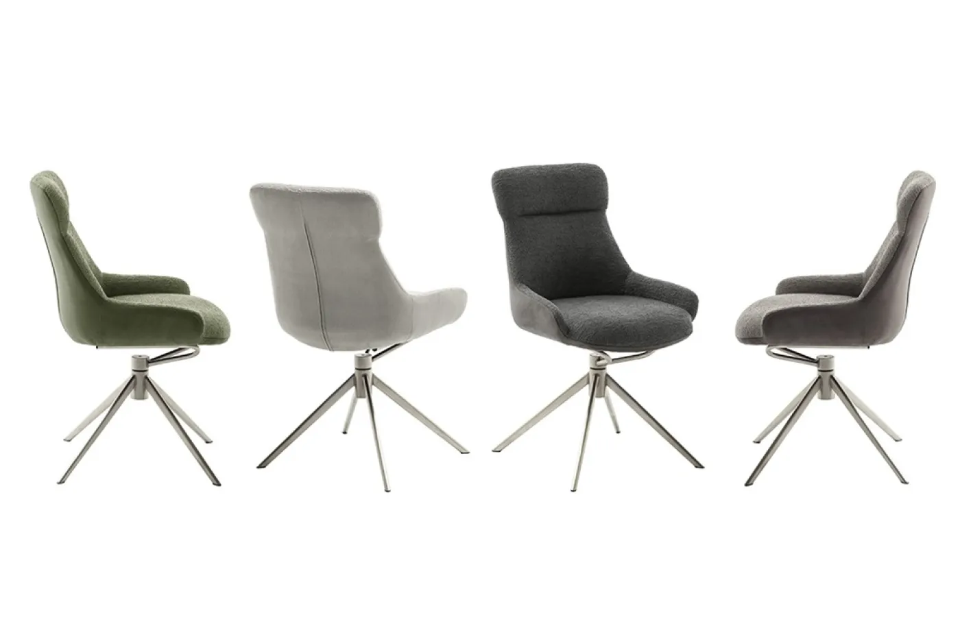 2er Set Stuhl Pelion | Edelstahl | drehbar | schlamm