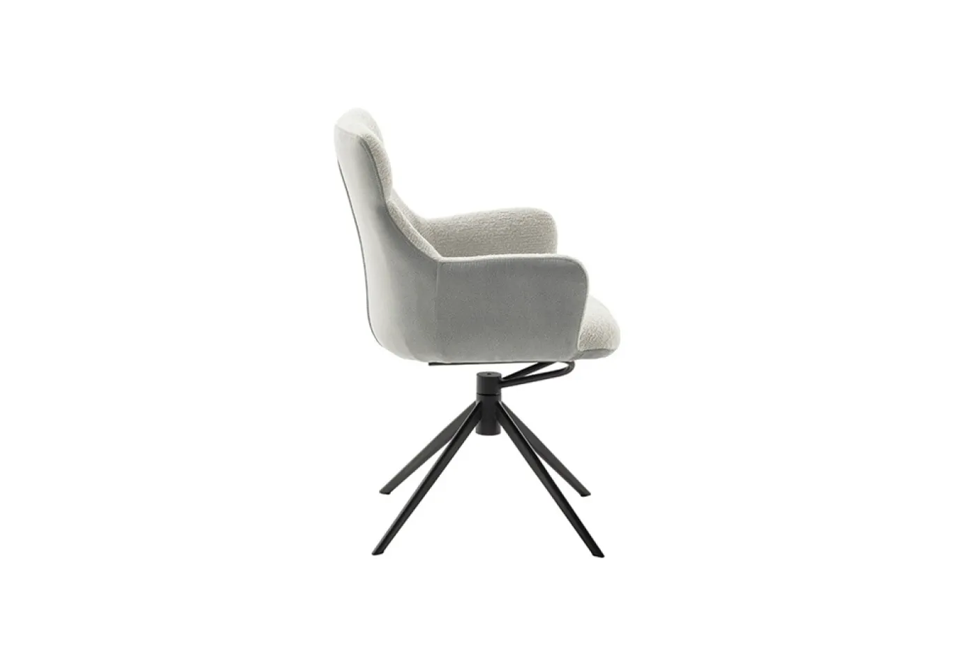 2er Set Stuhl Pelion mit Armlehnen | drehbar | grau / lichtgrau