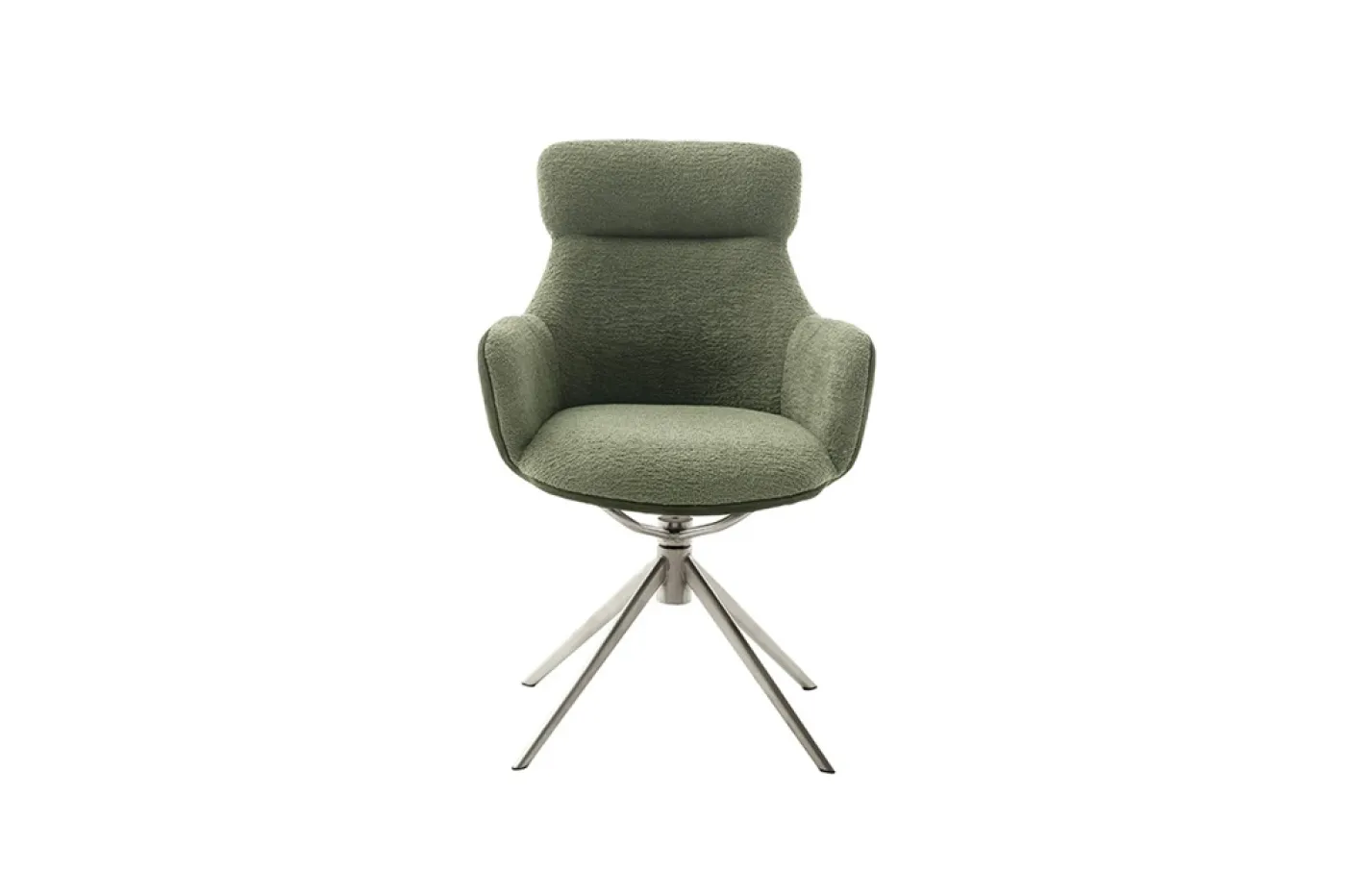 2er Set Stuhl Pelion mit Armlehnen | Edelstahl | drehbar | olive