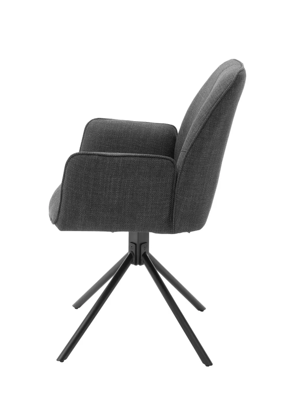 2er Set Stuhl Pemba mit Armlehnen | drehbar | Webstoff | anthrazit