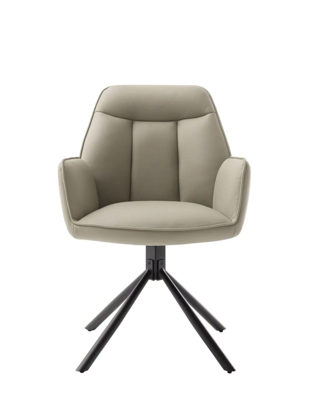 2er Set Stuhl Rafaela mit Armlehnen | drehbar | cappuccino / schwarz matt