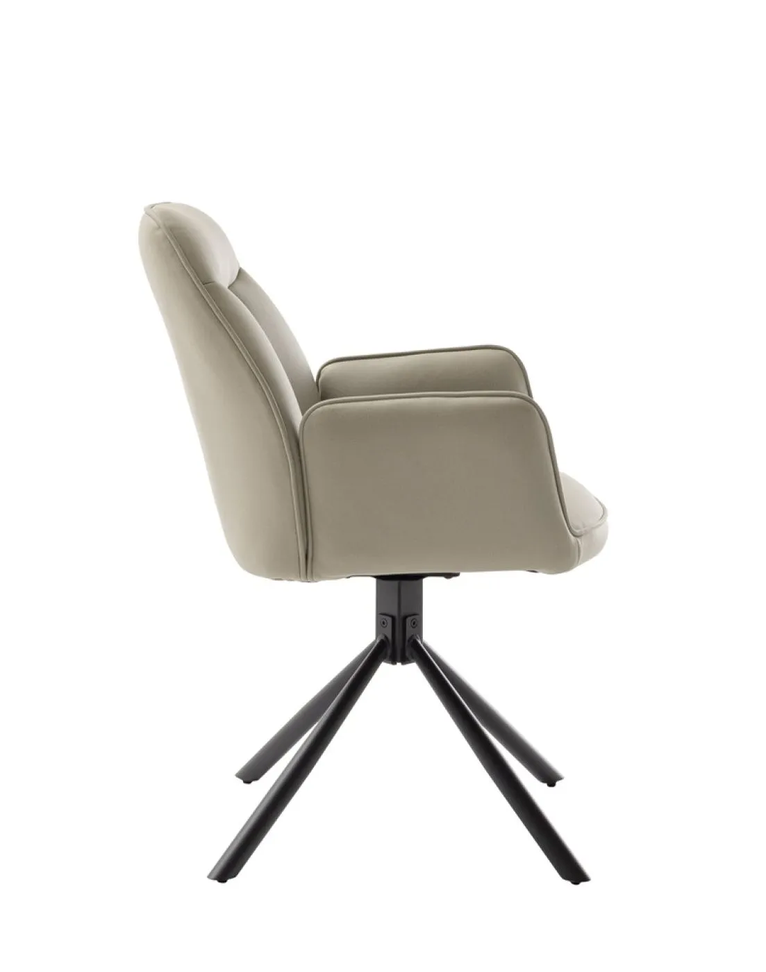 2er Set Stuhl Rafaela mit Armlehnen | drehbar | cappuccino / schwarz matt