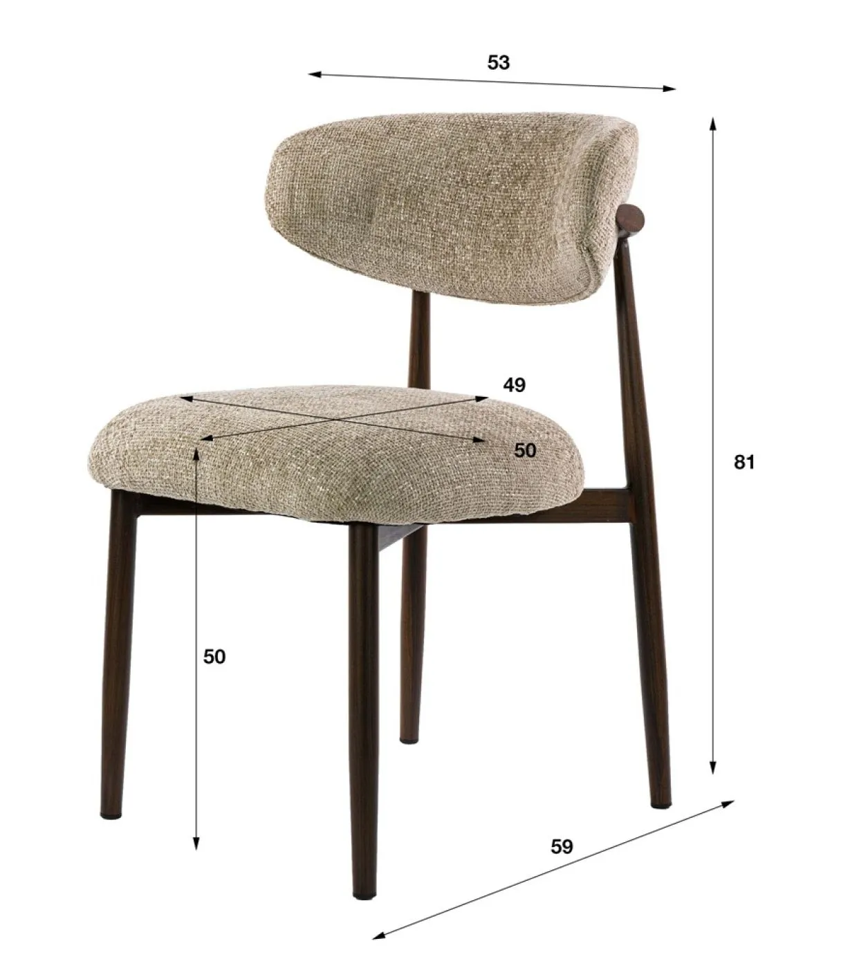 2er Set Stuhl Savena | Cargo Stoff / Strukturgewebe | sand
