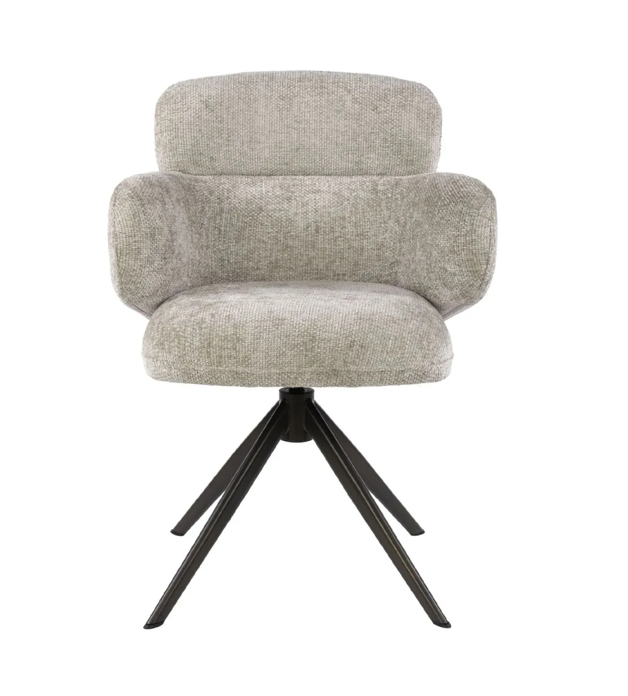 2er Set Stuhl Tano | Chenillestoff | drehbar | sand-braun