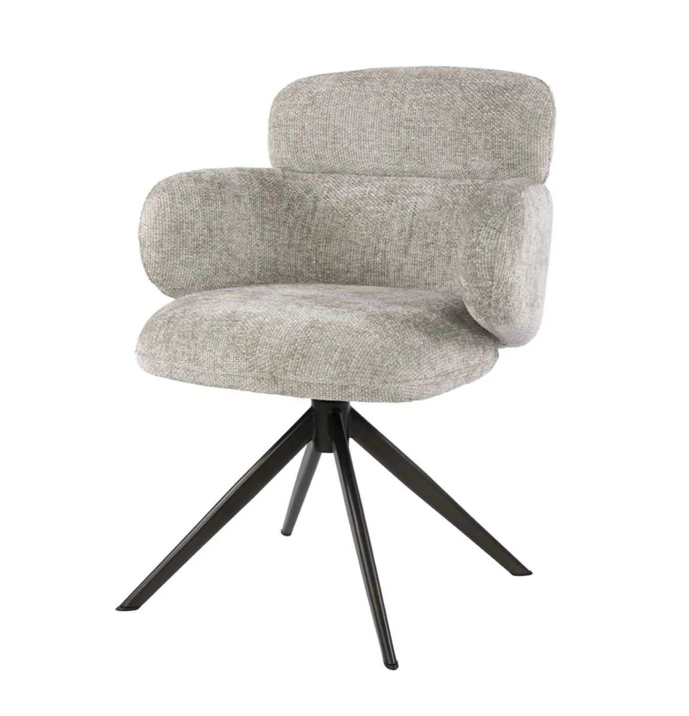 2er Set Stuhl Tano | Chenillestoff | drehbar | sand-braun