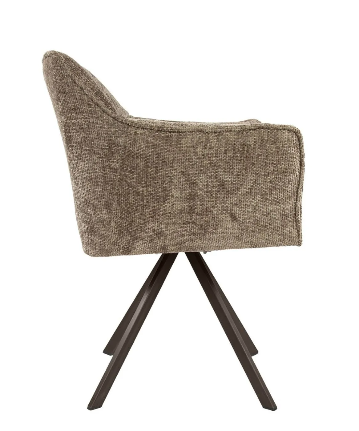 2er Set Stuhl Toik mit Armlehnen | drehbar | Hoven-Stoff / Chenillegewebe | champagne-braun