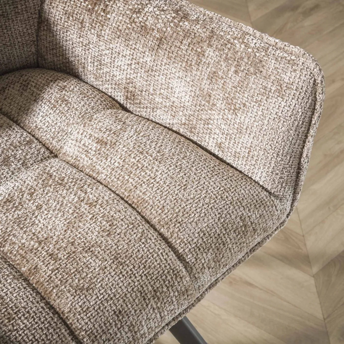 2er Set Stuhl Toik mit Armlehnen | drehbar | Webstoff | Rich Champagne