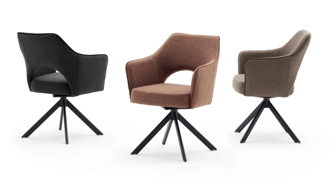 2er Set Stuhl Tonala | mit Armlehnen | drehbar | cappuccino