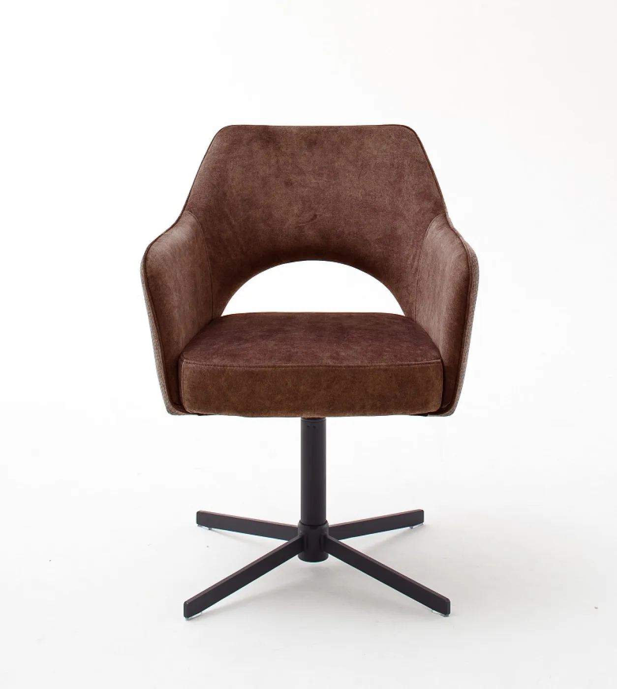 2er Set Stuhl Valletta mit Armlehnen | Kreuzfuß | rostbraun