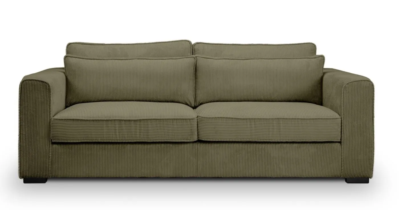 3-Sitzer Polstersofa Almera | 241cm | Cordstoff | khaki