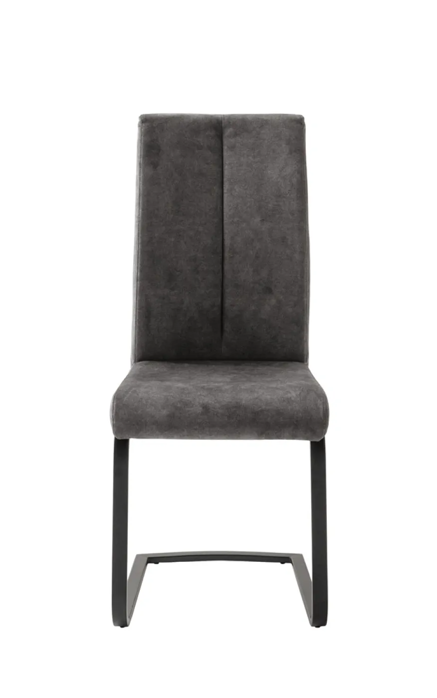 4er Set Freischwinger Stuhl Hudson | anthrazit / schwarz matt