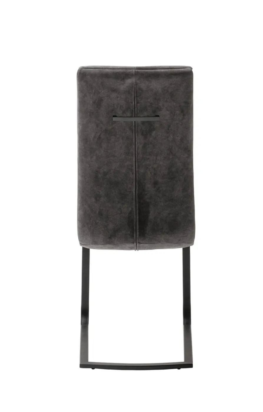 4er Set Freischwinger Stuhl Hudson | anthrazit / schwarz matt