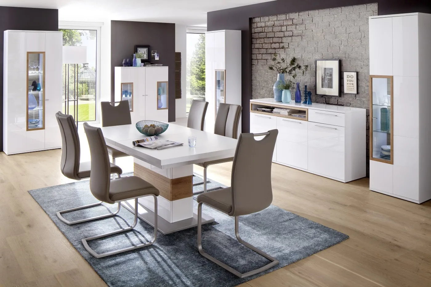 4er Set Freischwinger Stuhl Paulo | braun