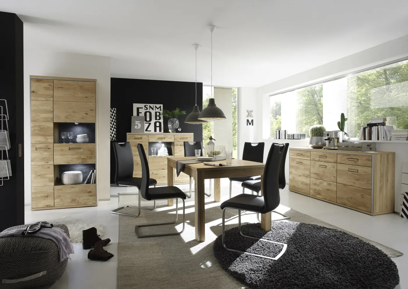 4er Set Freischwinger Stuhl Paulo | schwarz