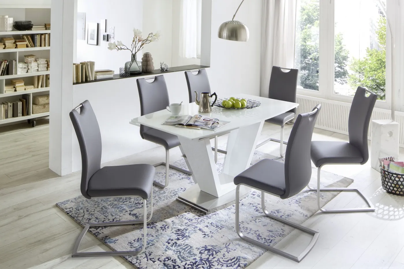 4er Set Freischwinger Stuhl Paulo | schwarz