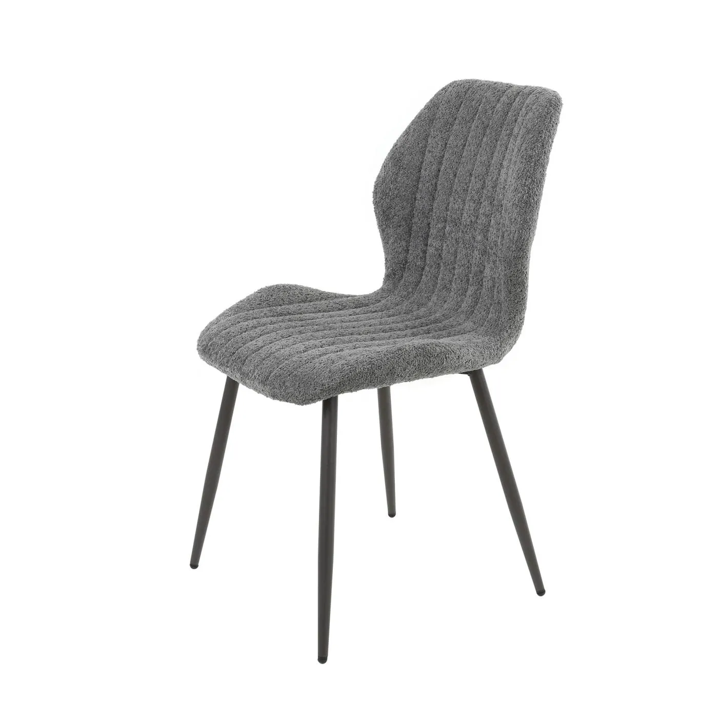 4er Set Stuhl Aponi | Boucle Stoff | grau