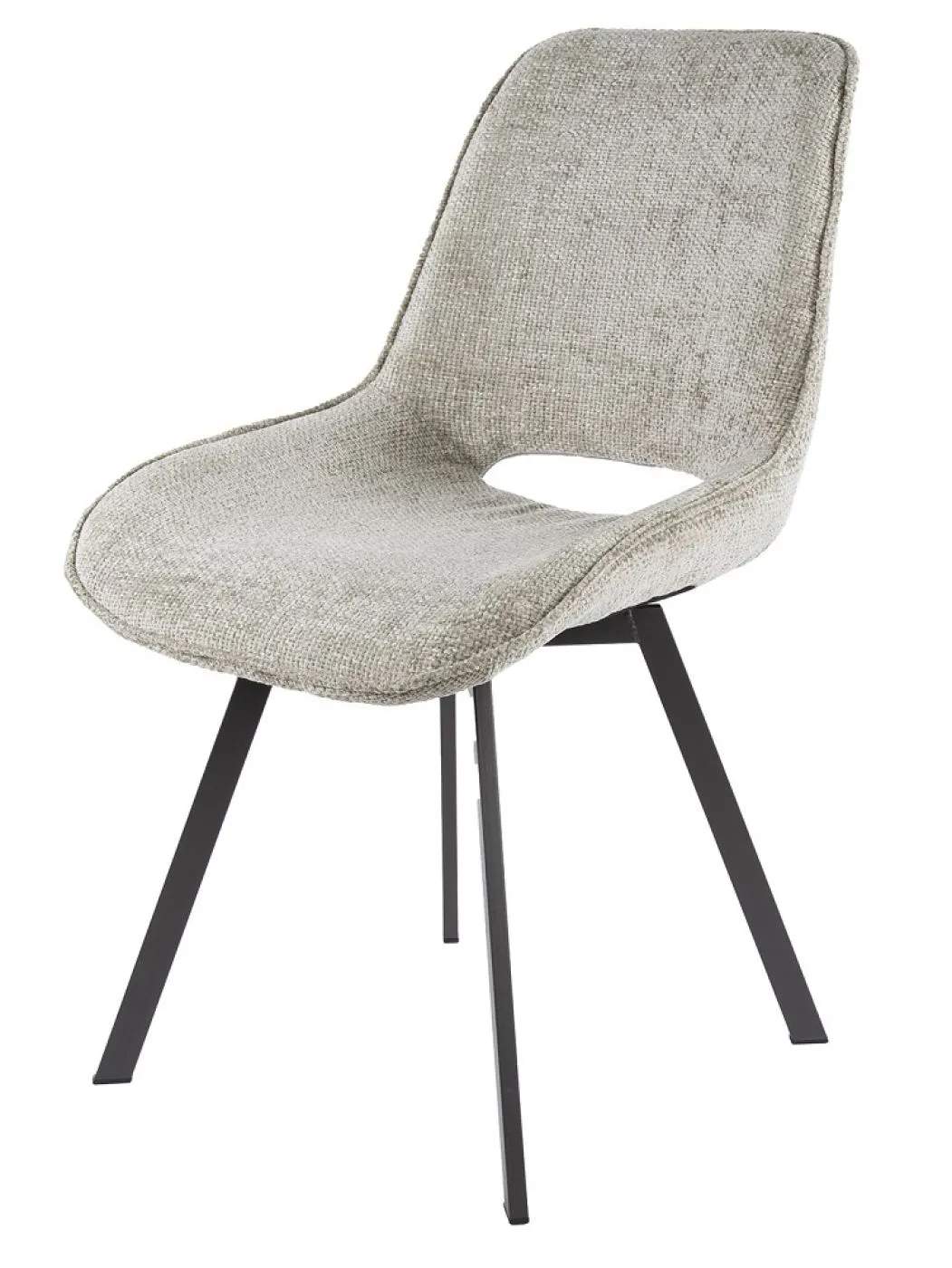 4er Set Stuhl Basi | drehbar | Chenille-Stoff | sandfarbe