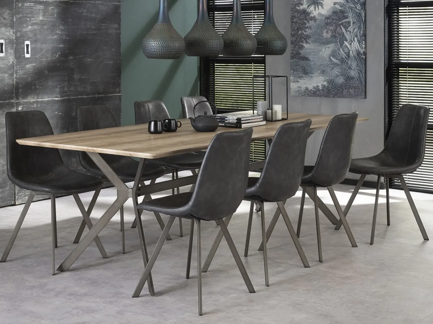 4er Set Stuhl Tato Zick-Zack | schwarz