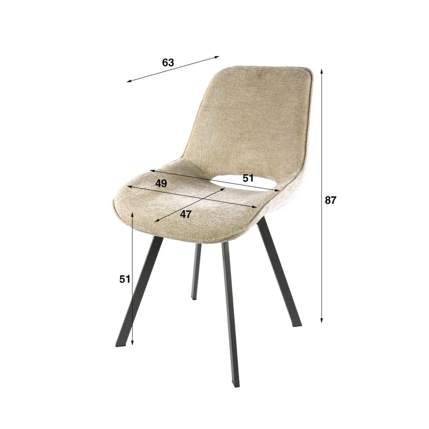 4er Set Stuhl Toss | drehbar | Jaroq sand