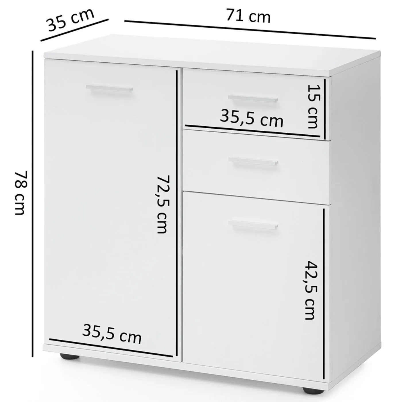 Anrichte Sideboard Svenja | weiß