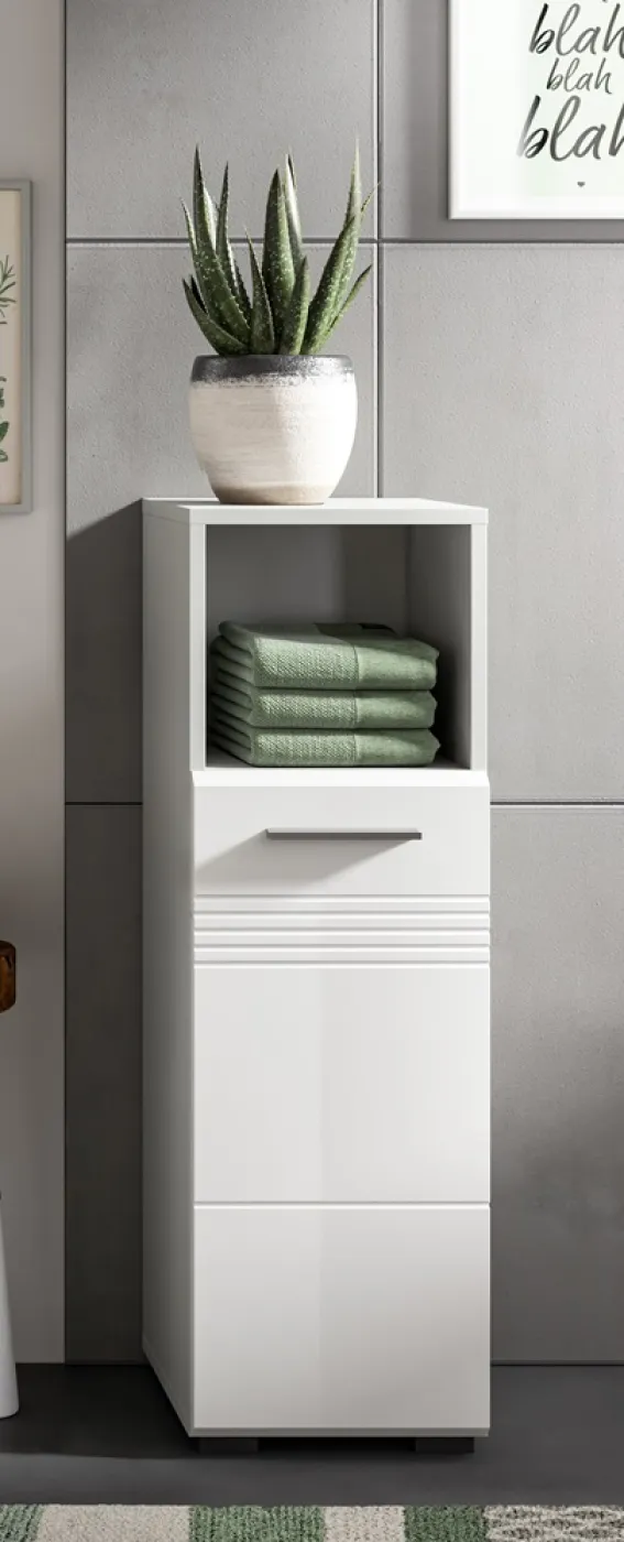 Bad Set Copa 1 | 3-teilig | hellgrau / weiß Hochglanz