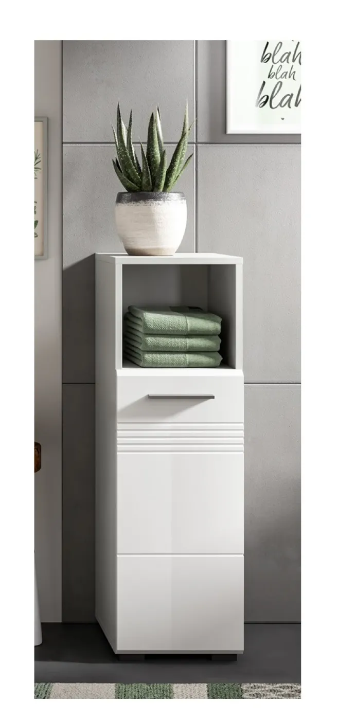 Bad Set Copa 1 | 3-teilig | hellgrau / weiß Hochglanz ohne Aufsatzleuchte