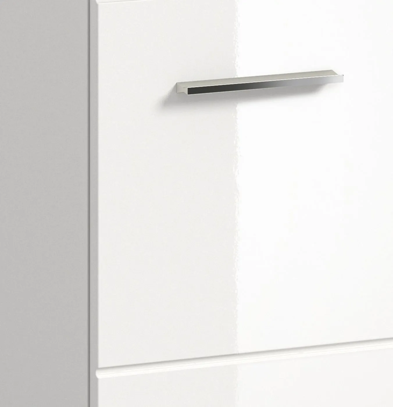 Bad Set Ice 1, 4-teilig, Badmöbel-Set mit Spiegelschrank, Unterschrank mit Schubladen, Hochschränken und offenem Regal – Ansicht 5