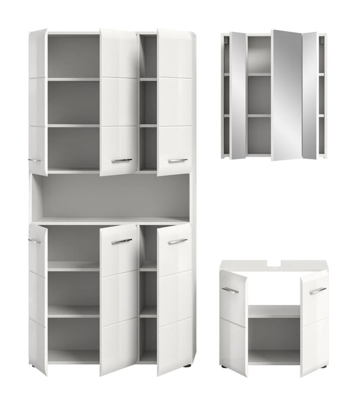 Bad Set Ice 10 | 3-teilig | weiß / weiß Hochglanz