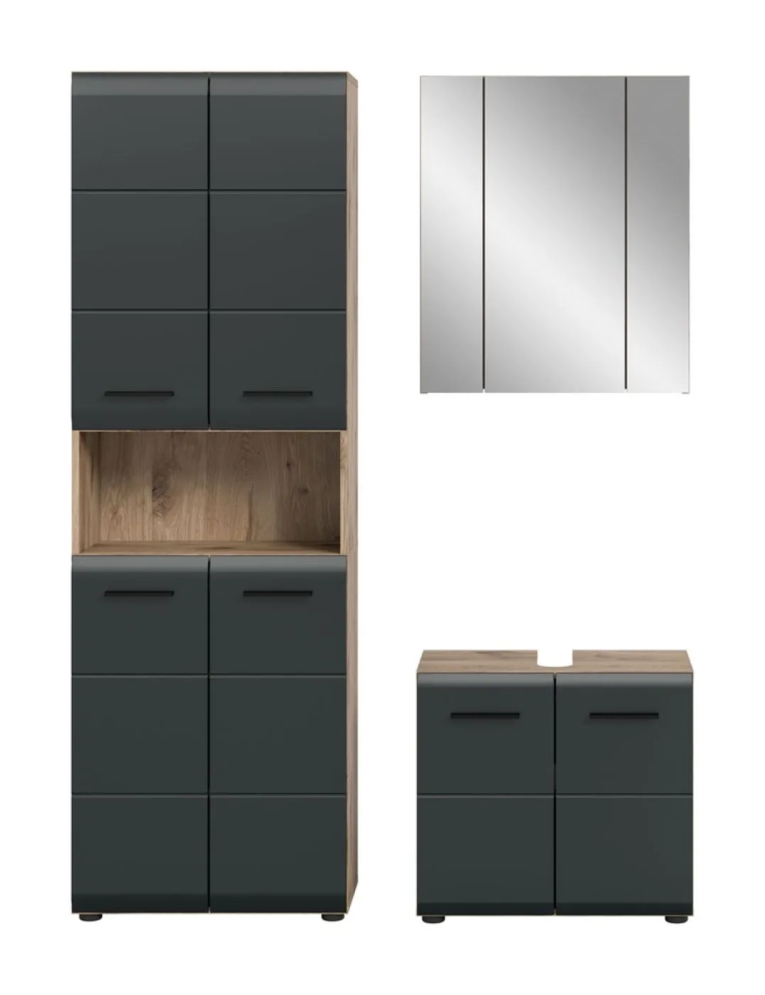 Bad Set Ice 1a | 3-teilig | Nox Oak / schwarz matt