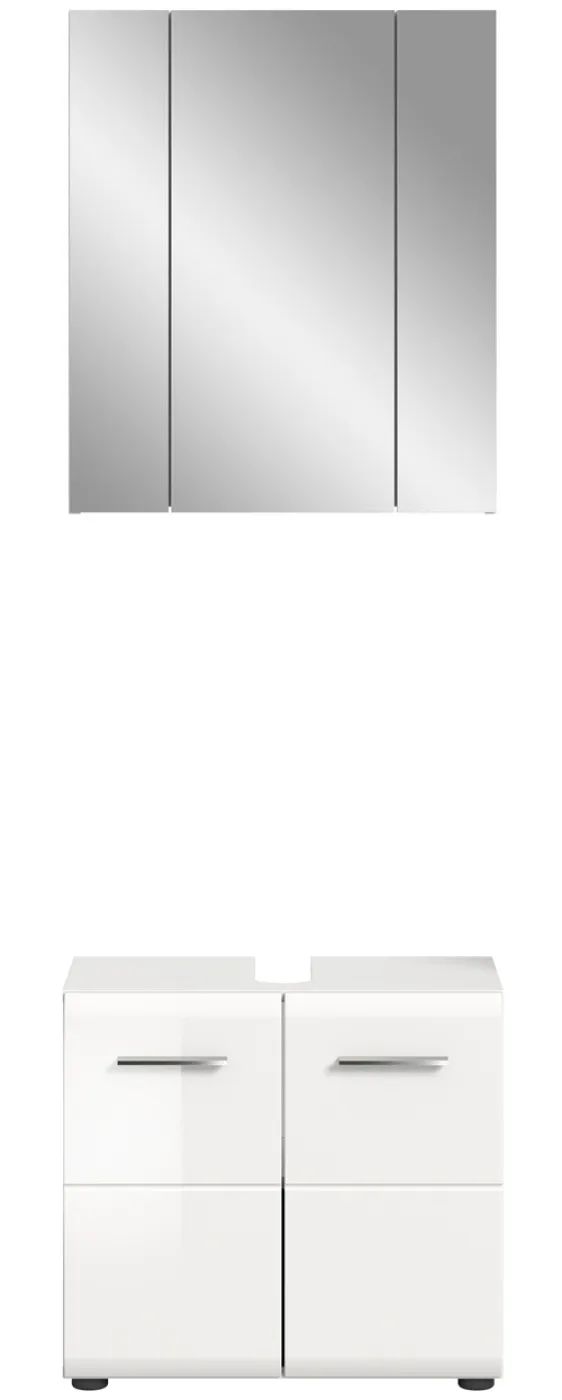 Bad Set Ice 2 | 2-teilig | weiß / weiß Hochglanz | ohne Aufsatzleuchte