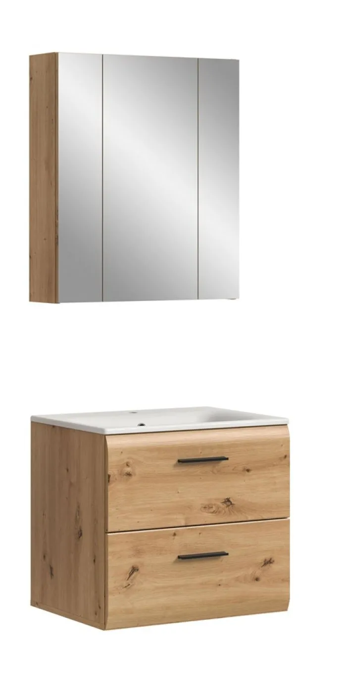 Bad Set Ice 3 | 2-teilig | Artisan Oak | inkl. Waschbecken mit Aufsatzleuchte 1