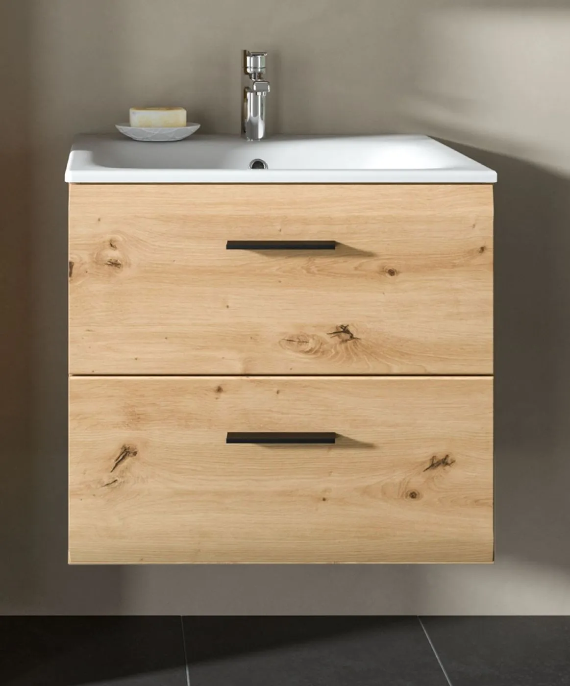 Bad Set Ice 3 | 2-teilig | Artisan Oak | inkl. Waschbecken mit Aufsatzleuchte 1