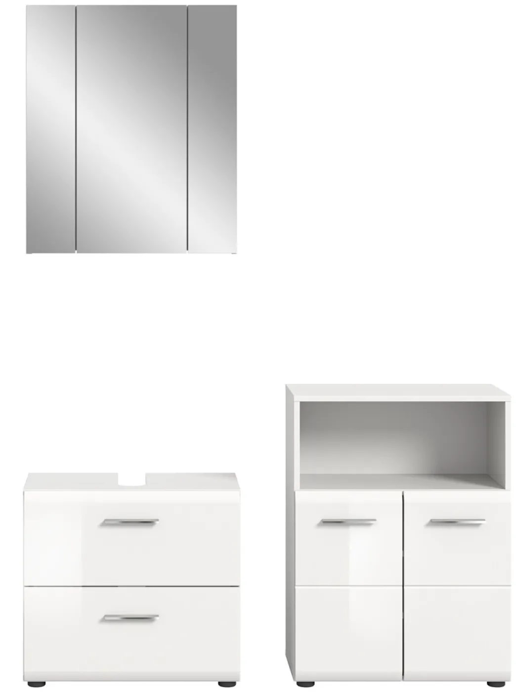 Bad Set Ice 3 | 3-teilig | weiß / weiß Hochglanz