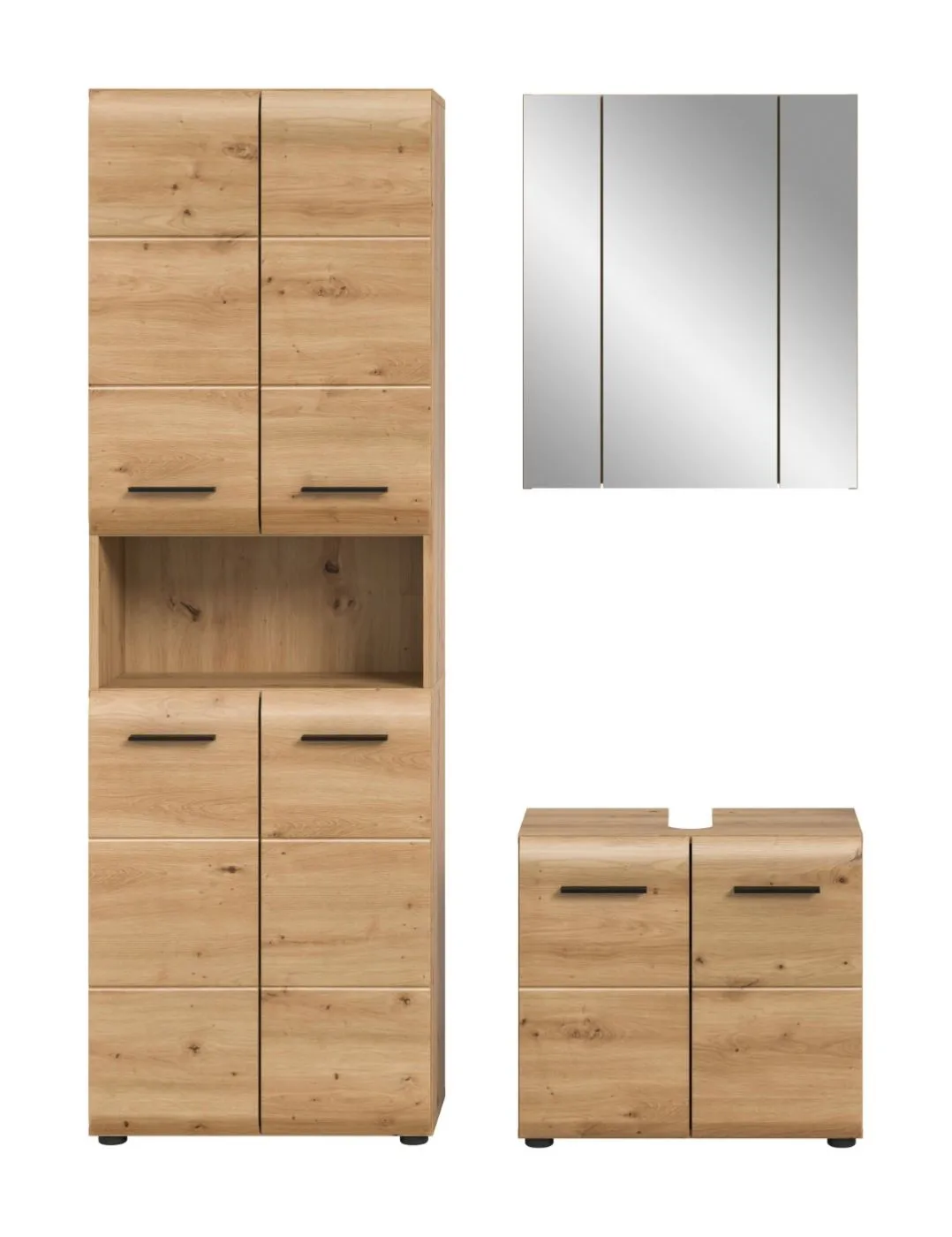 Bad Set Ice | 3-teilig | Artisan Oak mit Badaufsatzleuchte 1